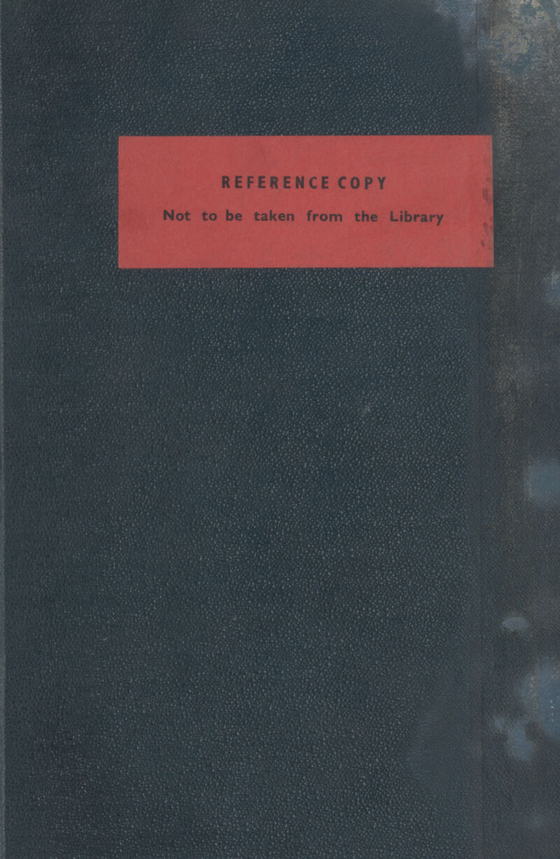 REFERENCE COPY Not to be taken from the Library