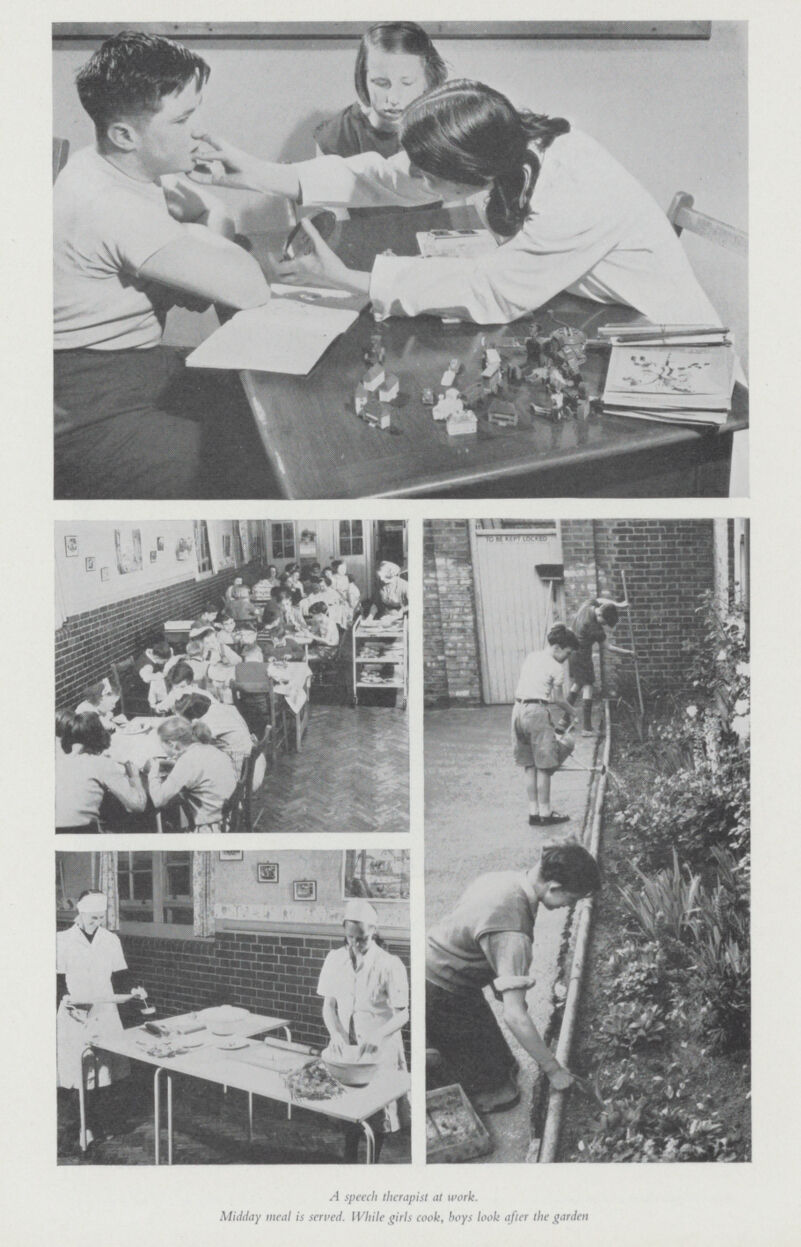A speech therapist at work. Midday meal is served. While girls cook, boys look after the garden