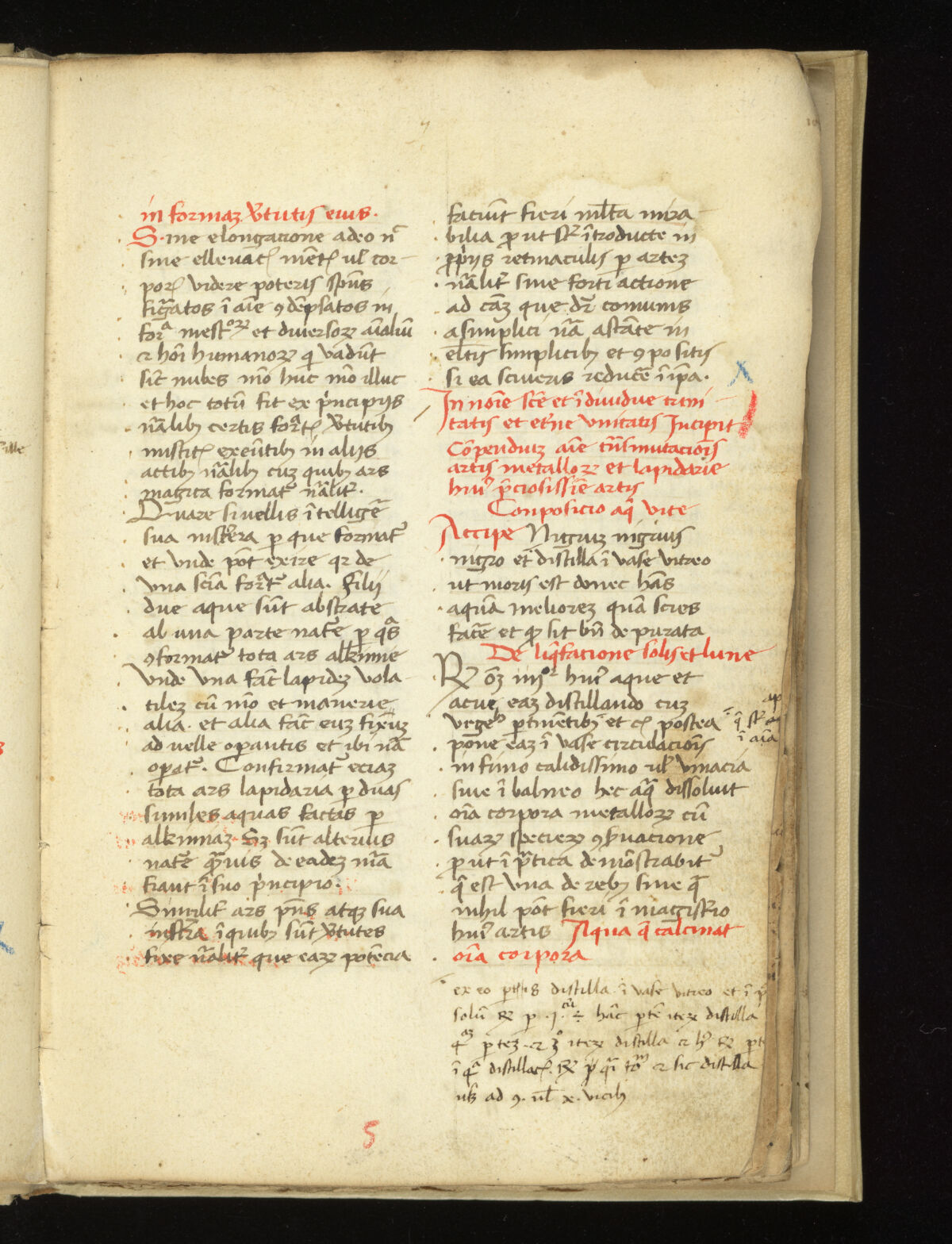Colección de obras alquímicas atribuidas a Ramon Llull, Wellcome MS 444, con rúbrica en rojo