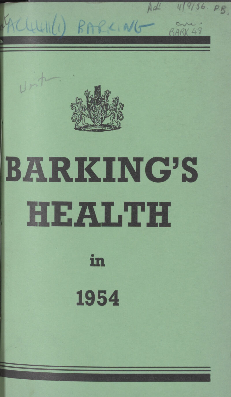 AC4411(1) BARKING BARK 48 BARKING'S HEALTH in 1954