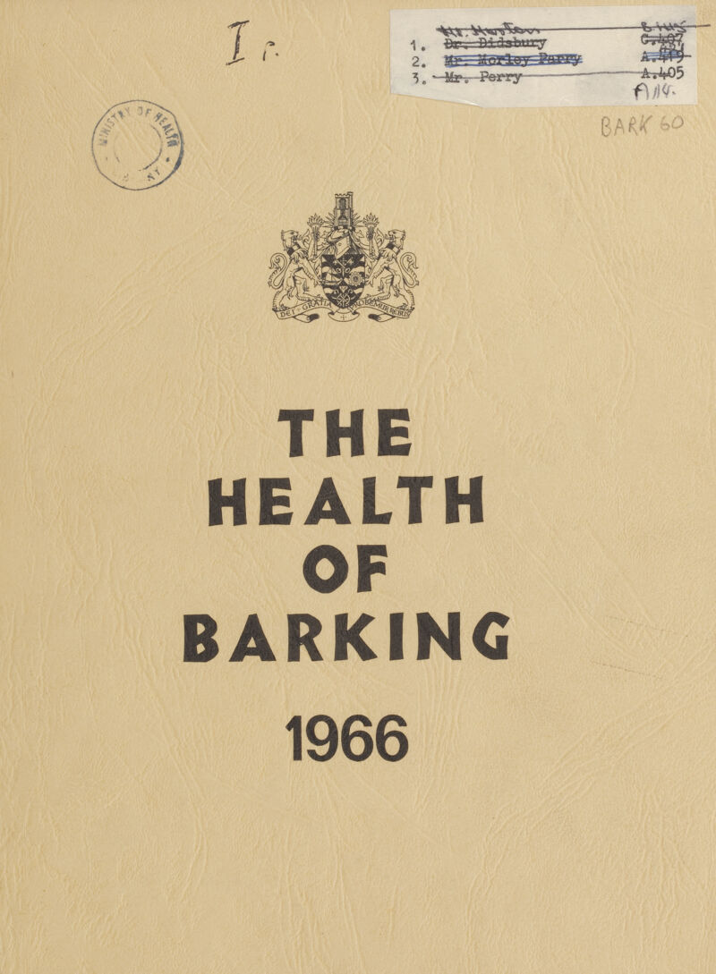 I. BARK 60 THE HEALTH OF BARKING 1966