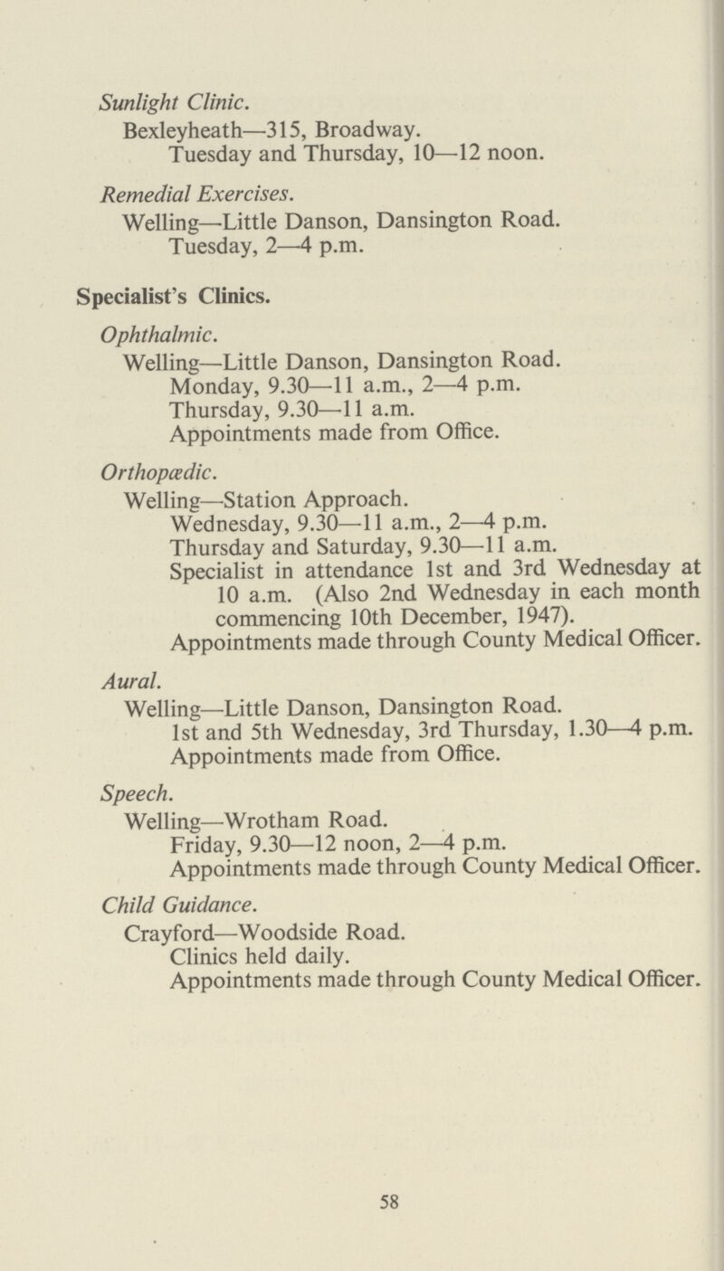 Mr. Wade, L.D.S. It would appear there exists much dental neglect especially among the earlier entrants and chiefly brought about by parents not knowing that their children before school age can receive treatment at the M. and C. W. clinics. The objection by parents to having teeth conserved is still prevalent, particularly milk teeth, but there are gratifying signs that this is improving. In those pupils of later ages the treatment afforded by Dental Officers in the past is well marked. The co-operation of the Medical Officers is well founded and of great assistance. Cleanliness Inspections. (See Table V) During the year the School Nurses carried out 23,929 examinations of children in Schools and 179 were found to have some infestation with vermin. In nearly all cases, the condition was cleared up by the parents who were assisted, where necessary, by the School Nurses. The infestation rate is commendably low and speaks well for the standard of child care in the Borough. Physical Education. I am indebted to the Borough Education Officer for the following report. MODERN SECONDARY SCHOOLS. (Miss Foster in co-operation with Miss Blunden). Amount per week :—4-5 periods of 35 minutes. i.e. 2 Gymnastics, 2 Games, and the girls, 1 Dancing. Staff: Usually the physical work is in the hands of a two year trained gymnast who has specialised in Physical Educa tion and taken extra courses after leaving College. Her assistant may be a specialist, or another member of staff less qualified, who helps with Games, etc. 64