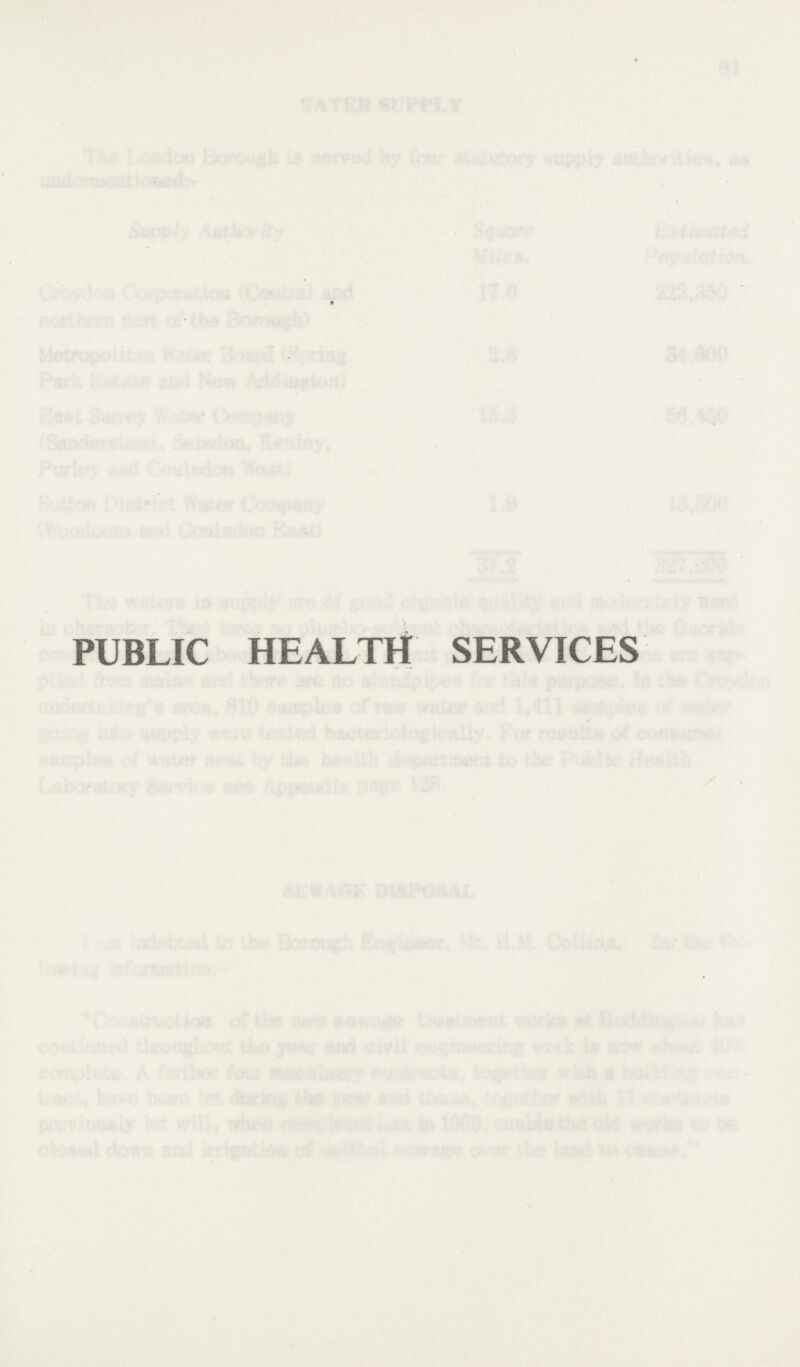 PUBLIC HEALTH SERVICES