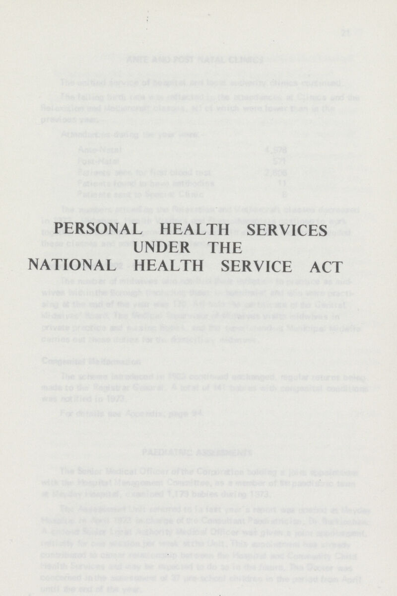 PERSONAL HEALTH SERVICES UNDER THE NATIONAL HEALTH SERVICE ACT