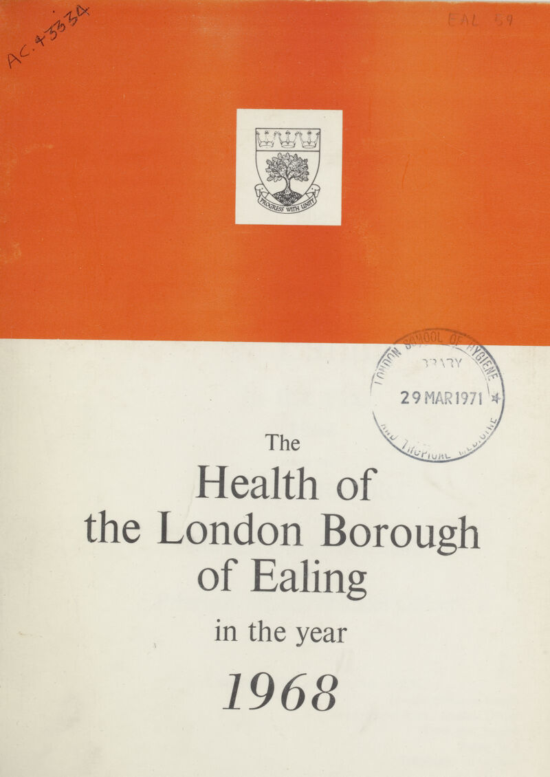 AC. 43334 The Health of the London Borough of Ealing in the year 1968