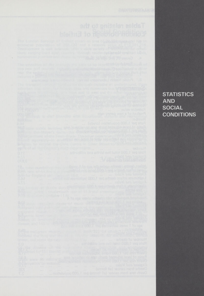 STATISTICS AND SOCIAL CONDITIONS
