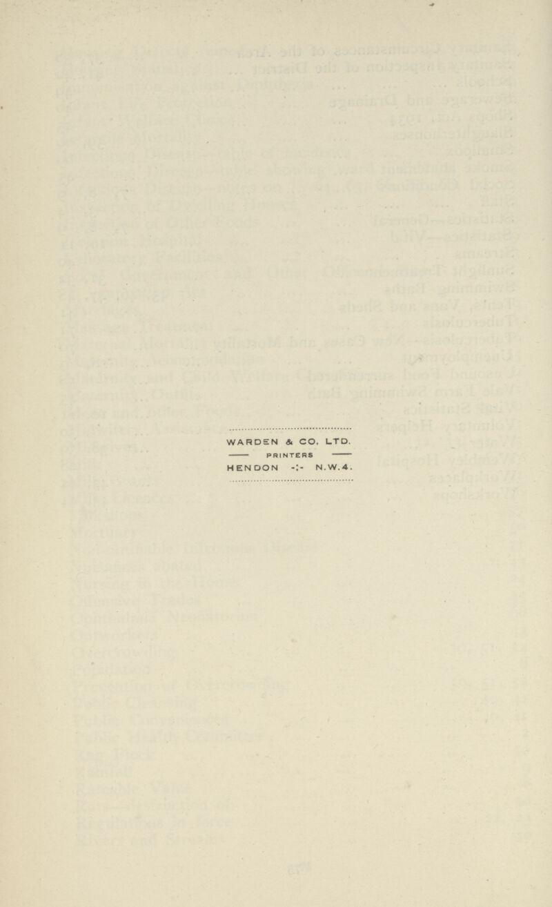 WARDEN &. CO. LTD. PRINTERS HENDON N.W.4.