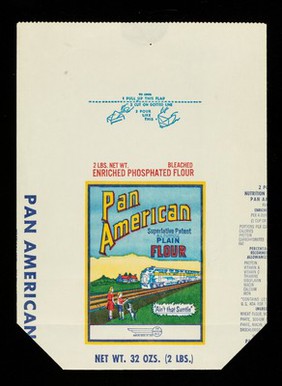 Pan American superlative patent all purpose plain flour : net wt. 32 ozs. (2LBs.) / Pan American Mills.