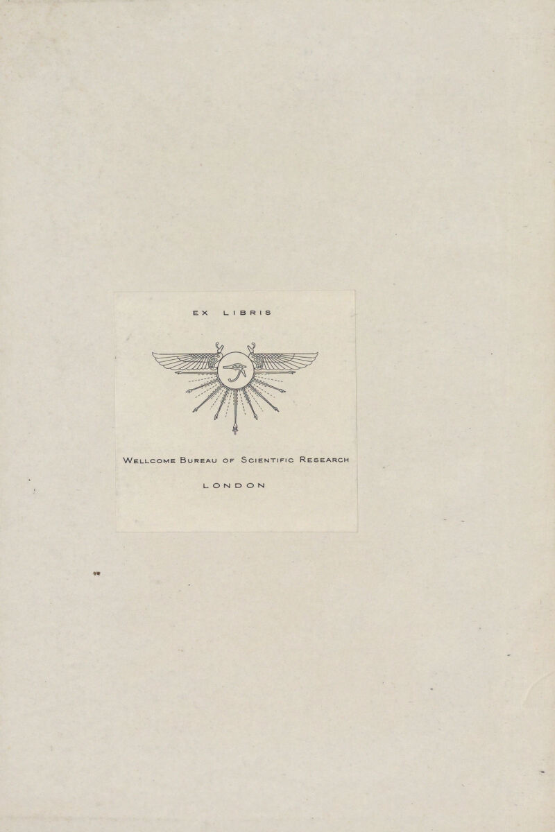 ex libris Wellcome Bureau of Scientific Research london