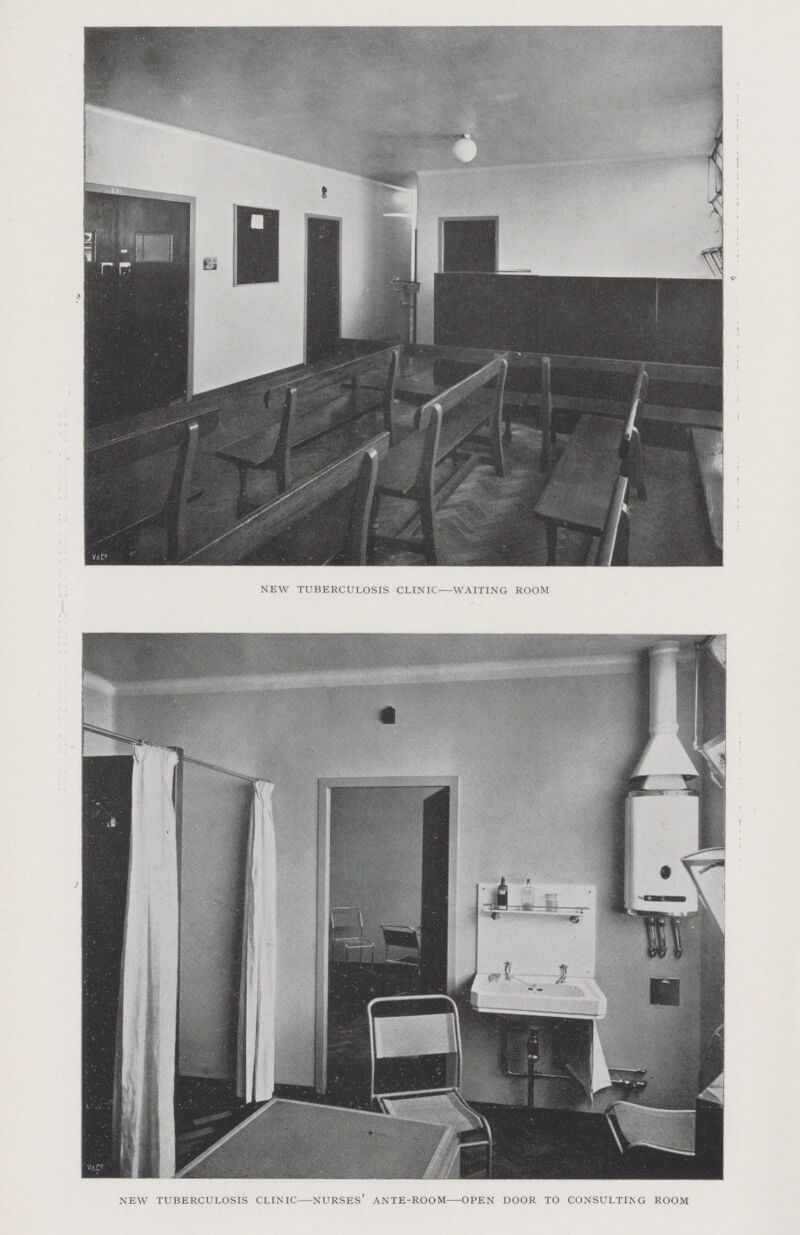 NEW TUBERCULOSIS CLINIC—WAITING ROOM NEW TUBERCULOSIS CLINIC-NURSES' ANTE-ROOM—OPEN DOOR TO CONSULTING ROOM