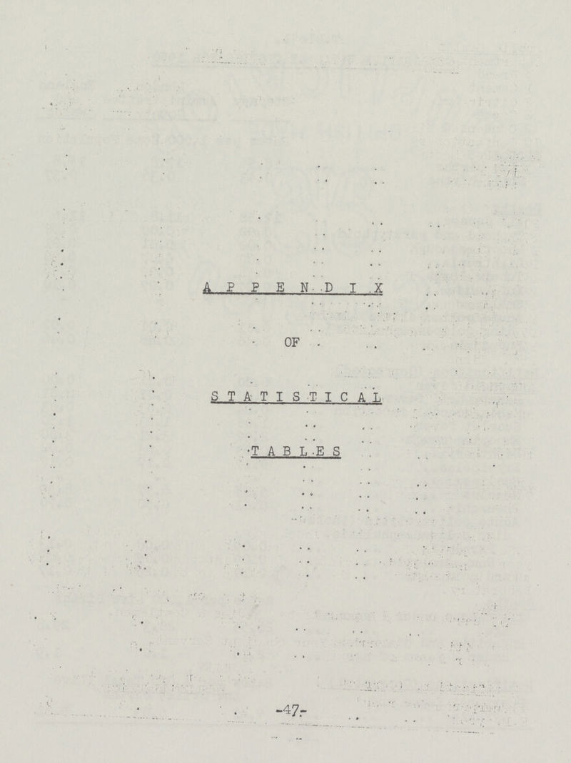 APPENDIX OF STATISTICAL