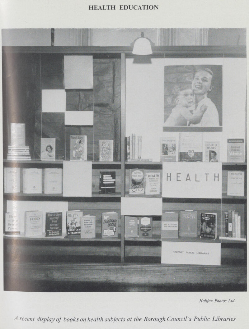 HEALTH EDUCATION Halifax Photos Ltd. A recent display of books on health subjects at the Borough Council's Public Libraries