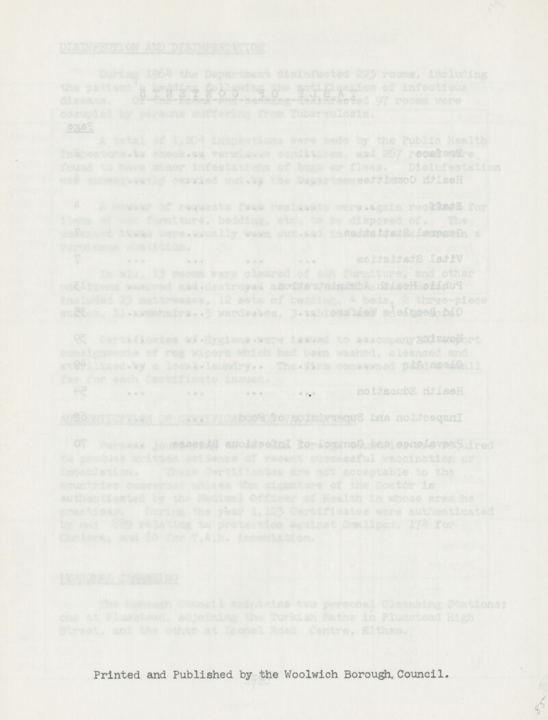 Printed and Published by the Woolwich Borough, Council.