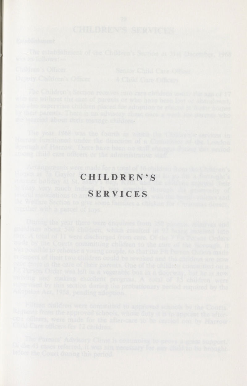 CHILDREN'S SERVICES