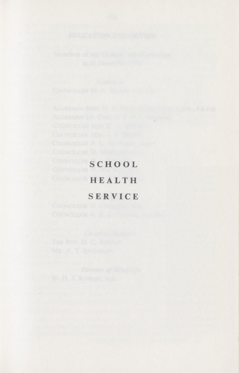 SCHOOL HEALTH SERVICE
