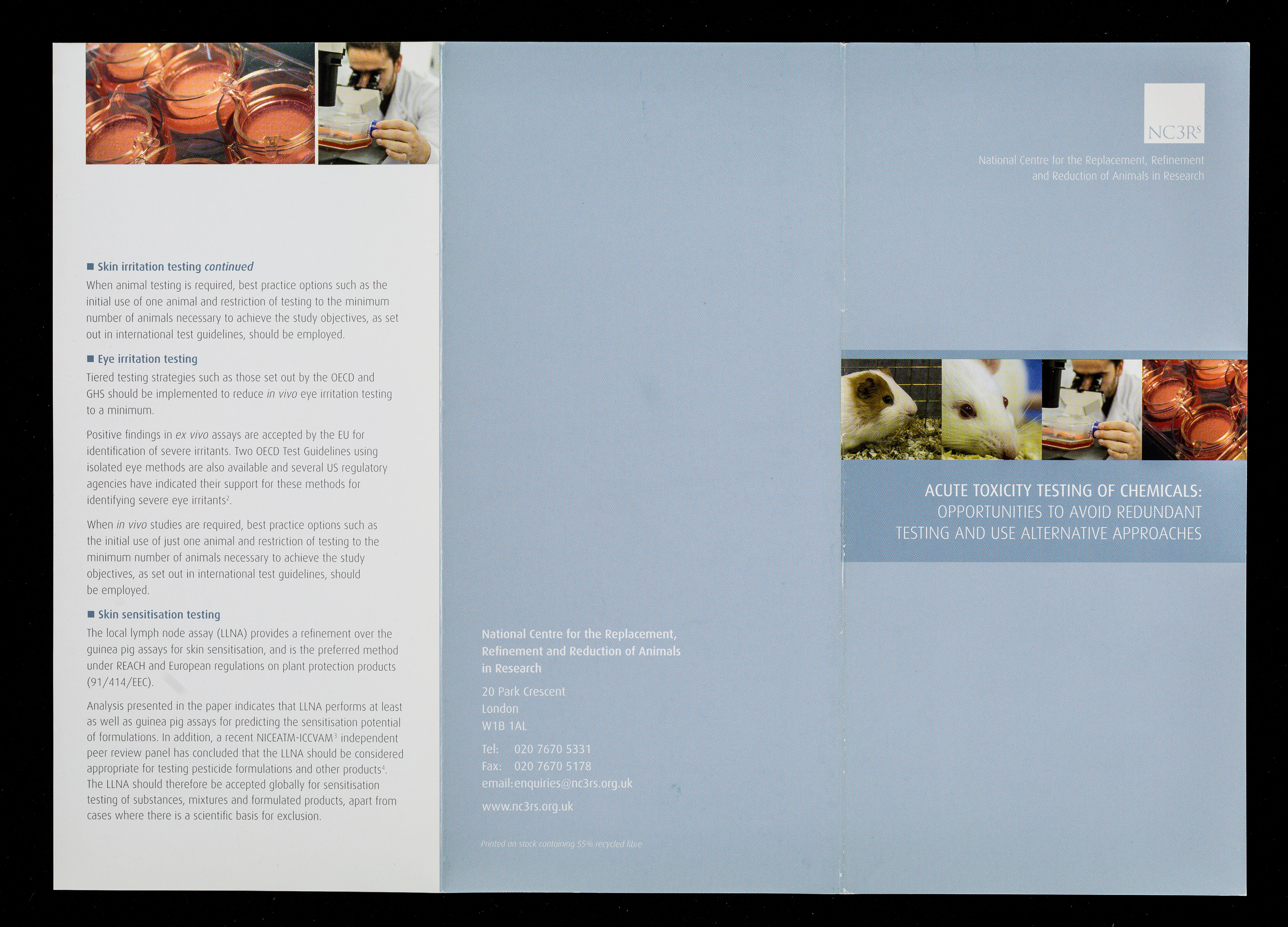 Acute toxicity testing of chemicals : opportunities to avoid redundant testing and use alternative approaches / NC3Rs. | Wellcome Collection Acute toxicity testing of chemicals : opportunities to avoid redundant testing and use alternative approaches / NC3Rs. | Wellcome Collection