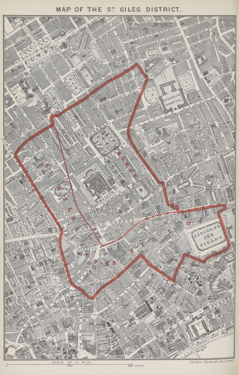 MAP OF THE ST GILES DISTRICT.