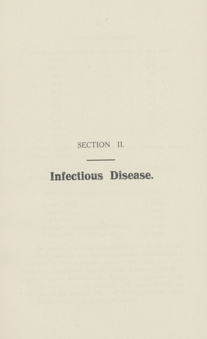 SECTION II. Infectious Disease.