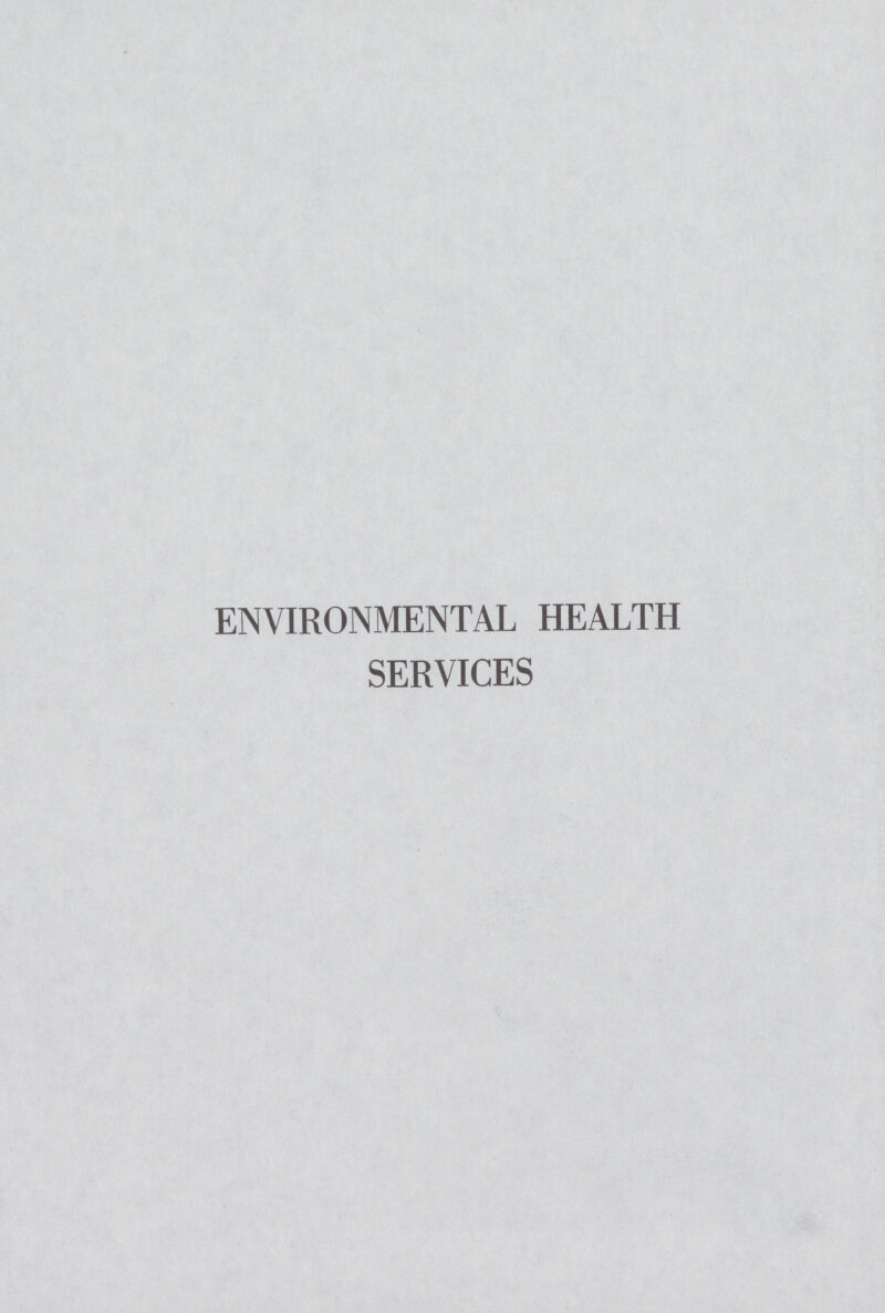 ENVIRONMENTAL HEALTH SERVICES