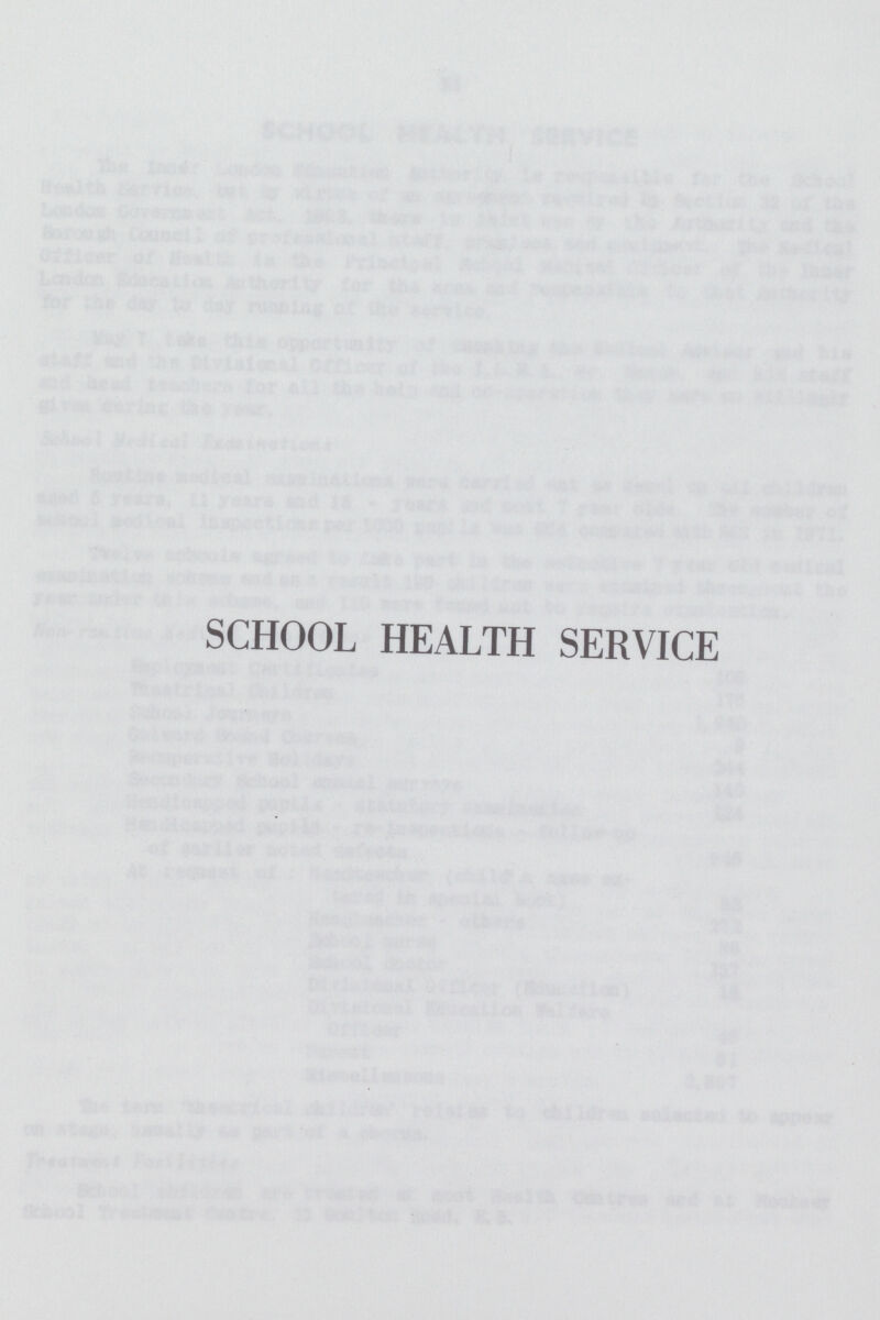 SCHOOL HEALTH SERVICE