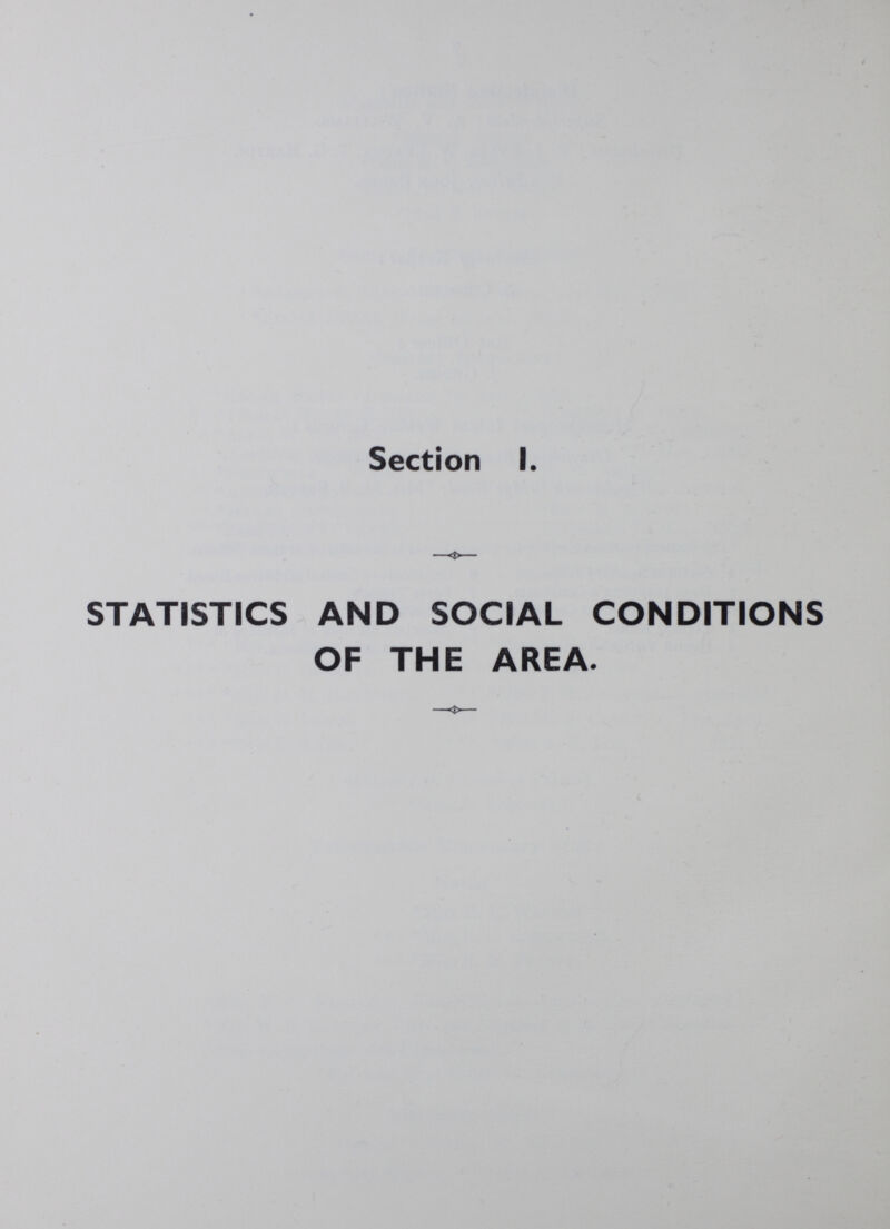 Section I- STATISTICS AND SOCIAL CONDITIONS OF THE AREA-