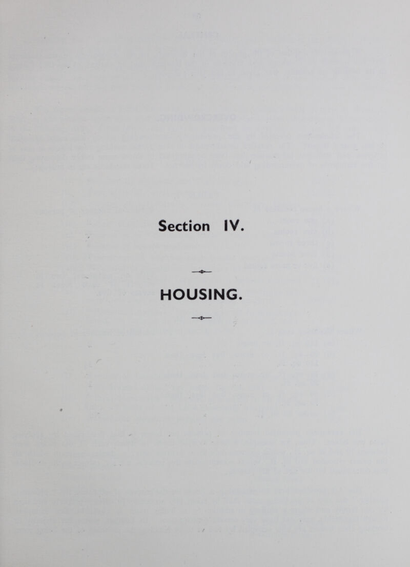 Section IV. HOUSING.