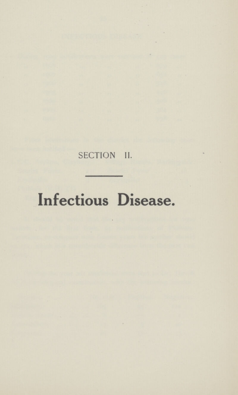 SECTION II. Infectious Disease.
