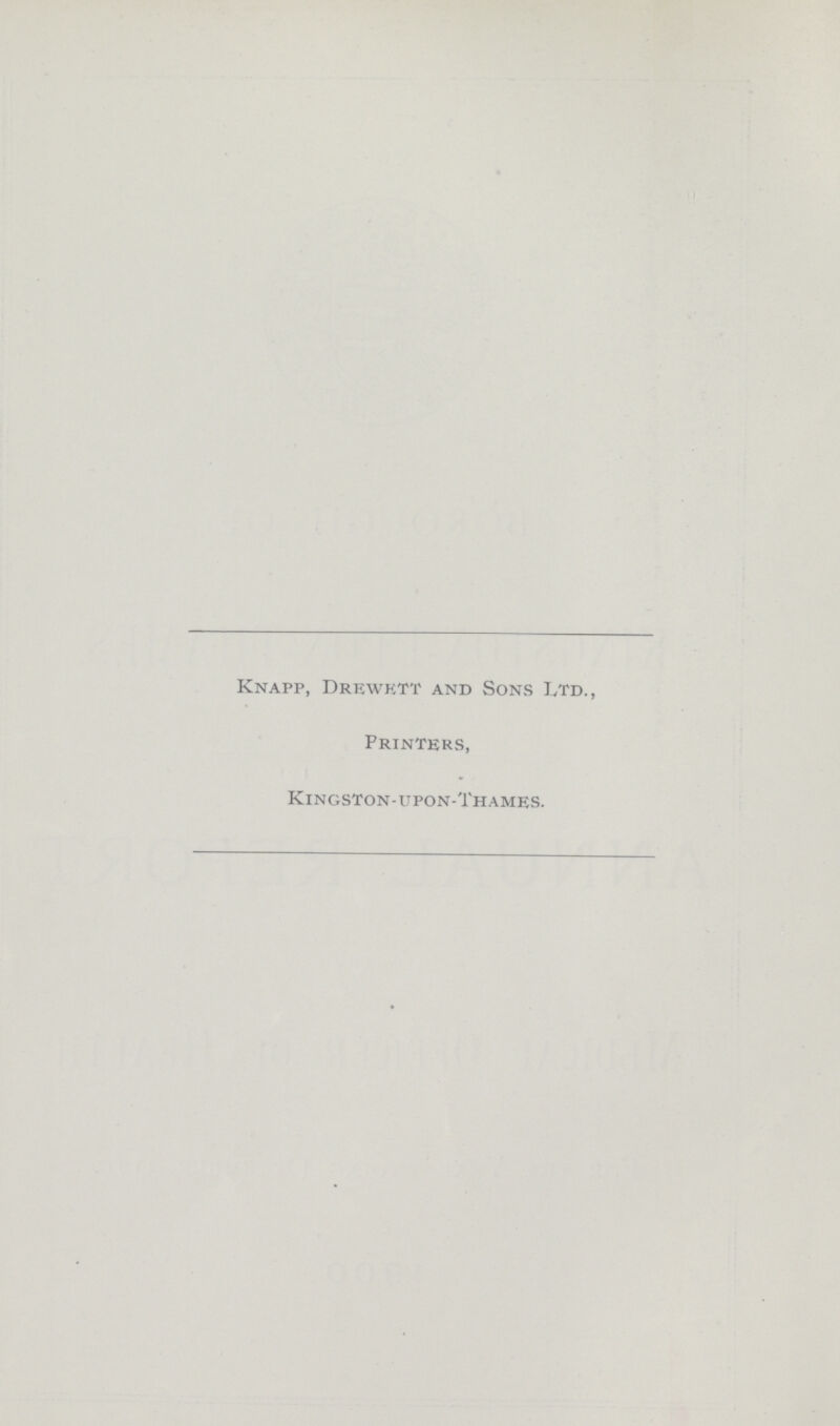 Knapp, Drewktt and Sons Ltd., Printers, Kingston-upon-Thames.