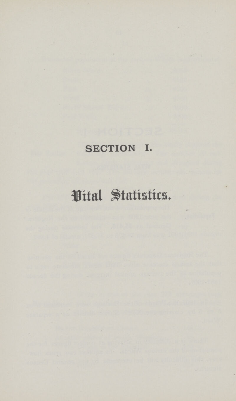 SECTION I. Dital Statistics.