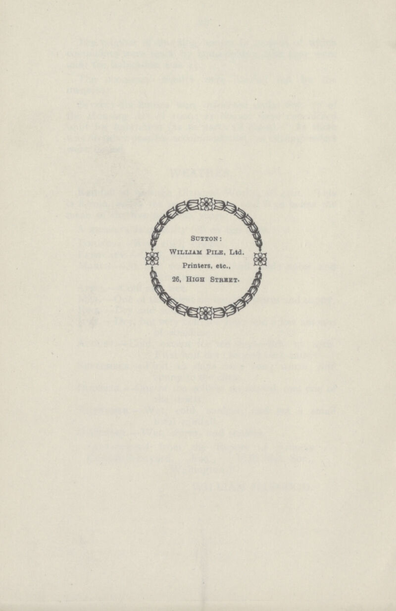 Sutton: William Pile, Ltd. Printers, etc., 26, High Street.