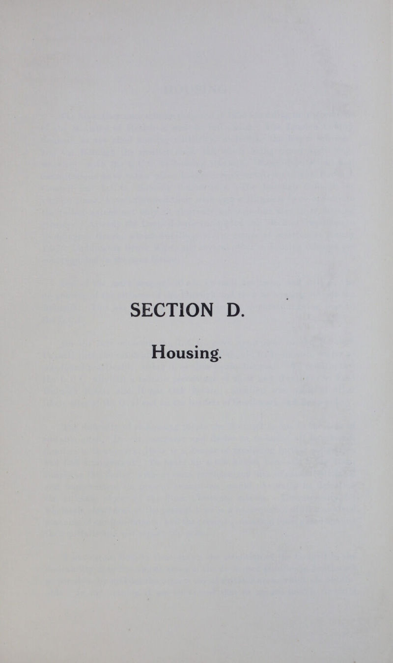 SECTION D. Housing.