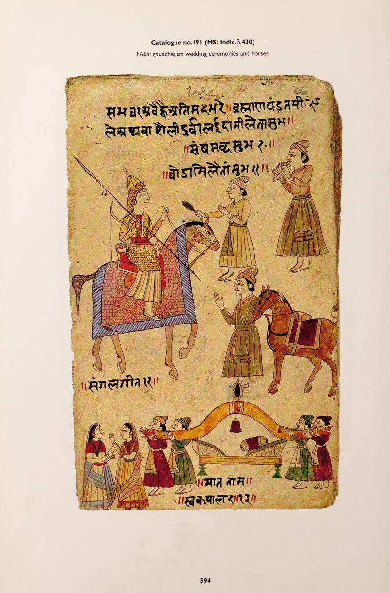 Catalogue no. 191 (MS: Indie.ß,430) f.66a: gouache; on wedding ceremonies and horses