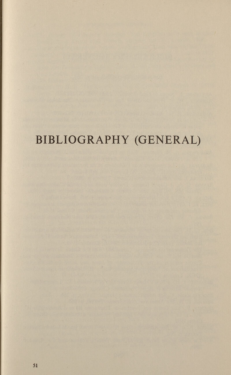 BIBLIOGRAPHY (GENERAL)