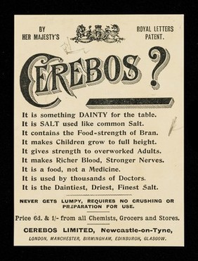 Cerebos table salt : can't decline it ... / Cerebos Limited.