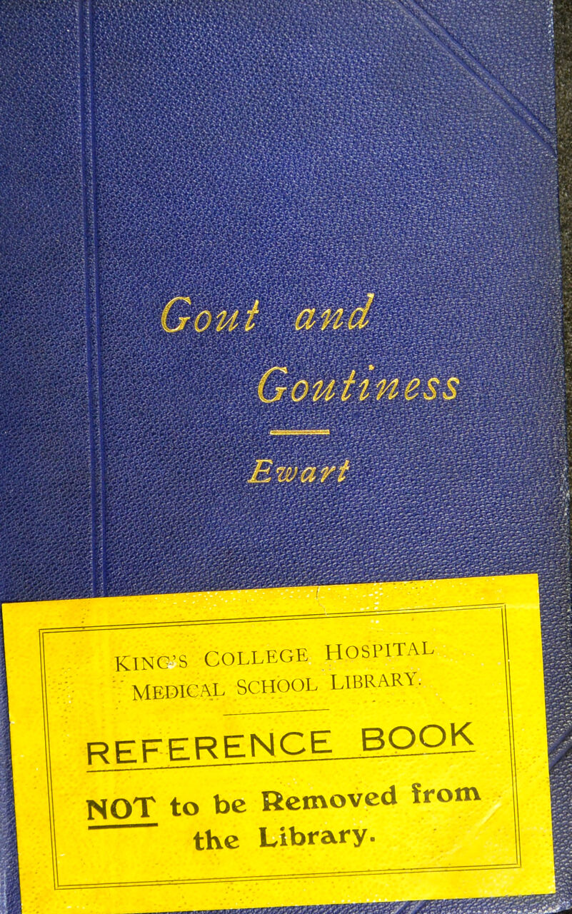 KING'S COLLEGE HOSPITAL • MEDICAL SCHOOL LIBRARY. rep:erence_book NOT to be Removed from the Library.