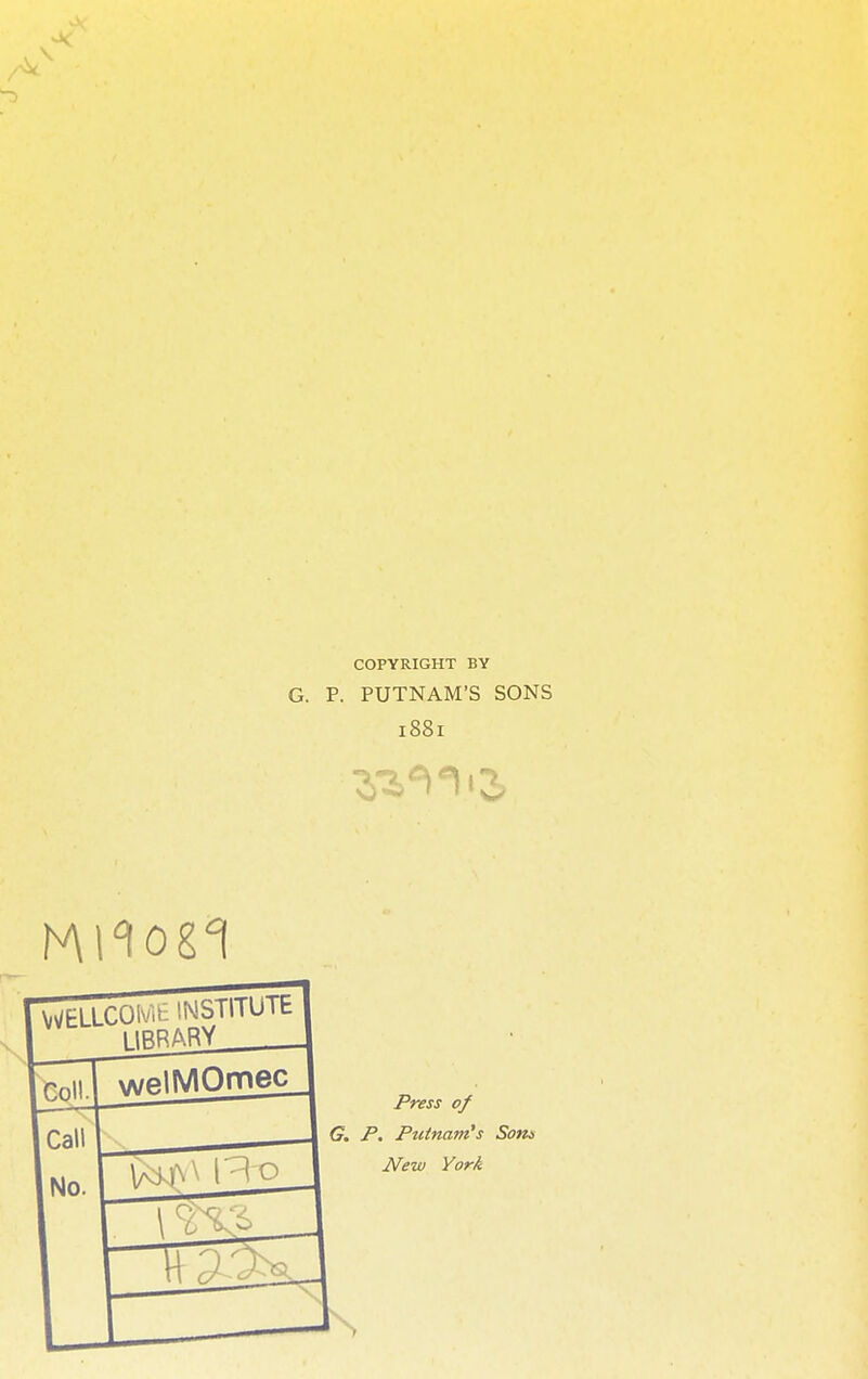 -3 COPYRIGHT BY G. P. PUTNAM'S SONS 1881 Press of G. P. Putnam's Som New York