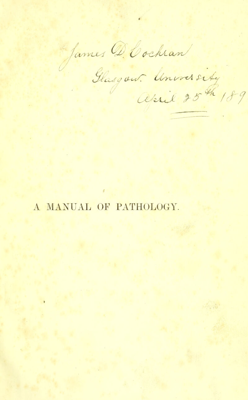 t A MANUAL OF PATHOLOGY.