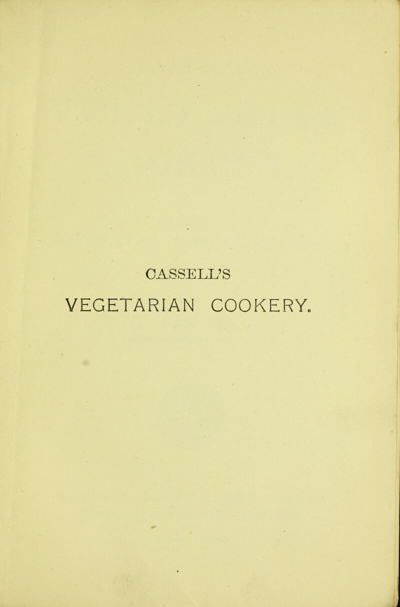 OASSELL'S VEGETARIAN COOKERY.