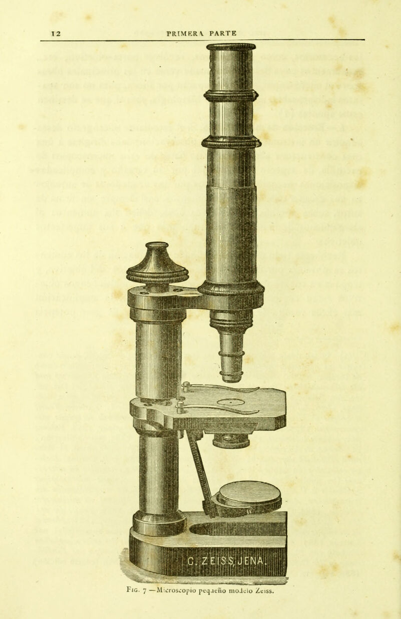 FiG. 7 —Alicroscopio pequeño mójelo Zciss.