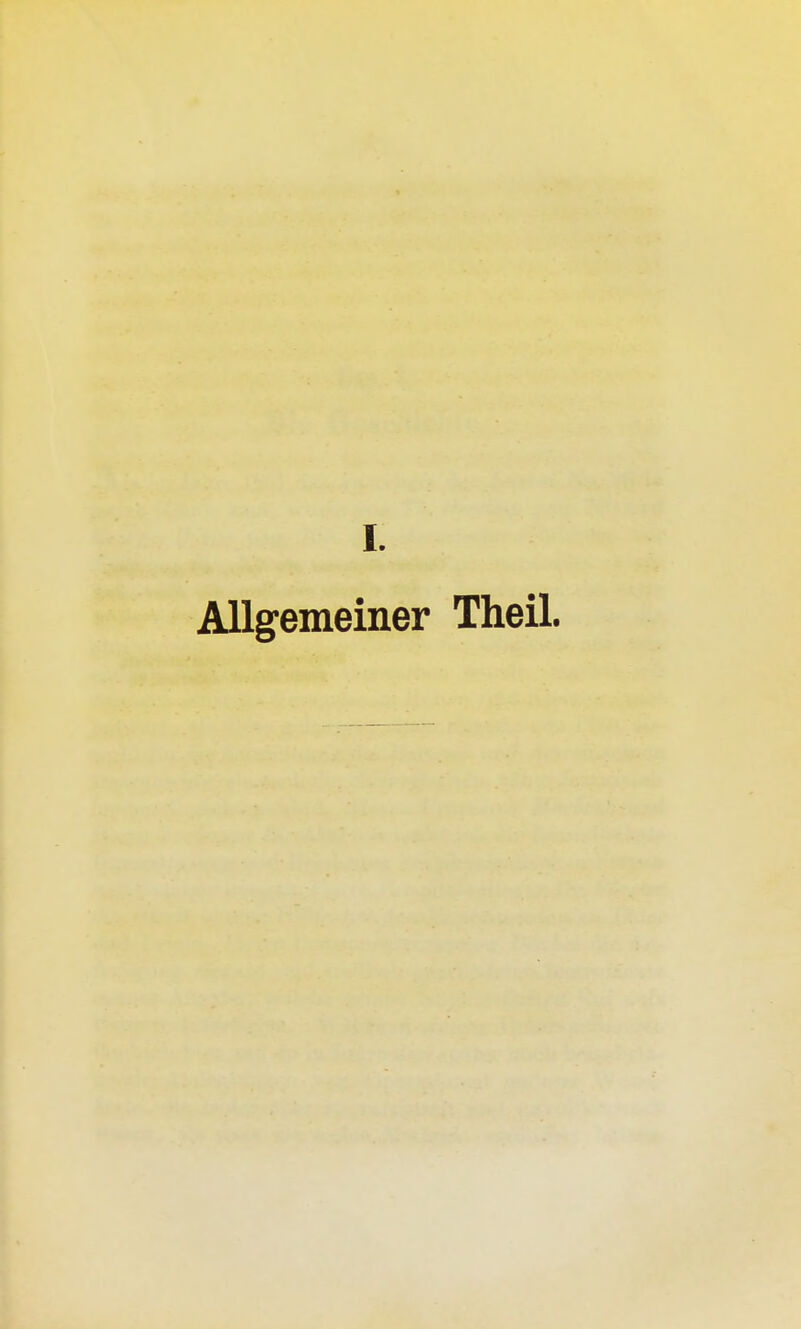 I. Allgemeiner Theil.