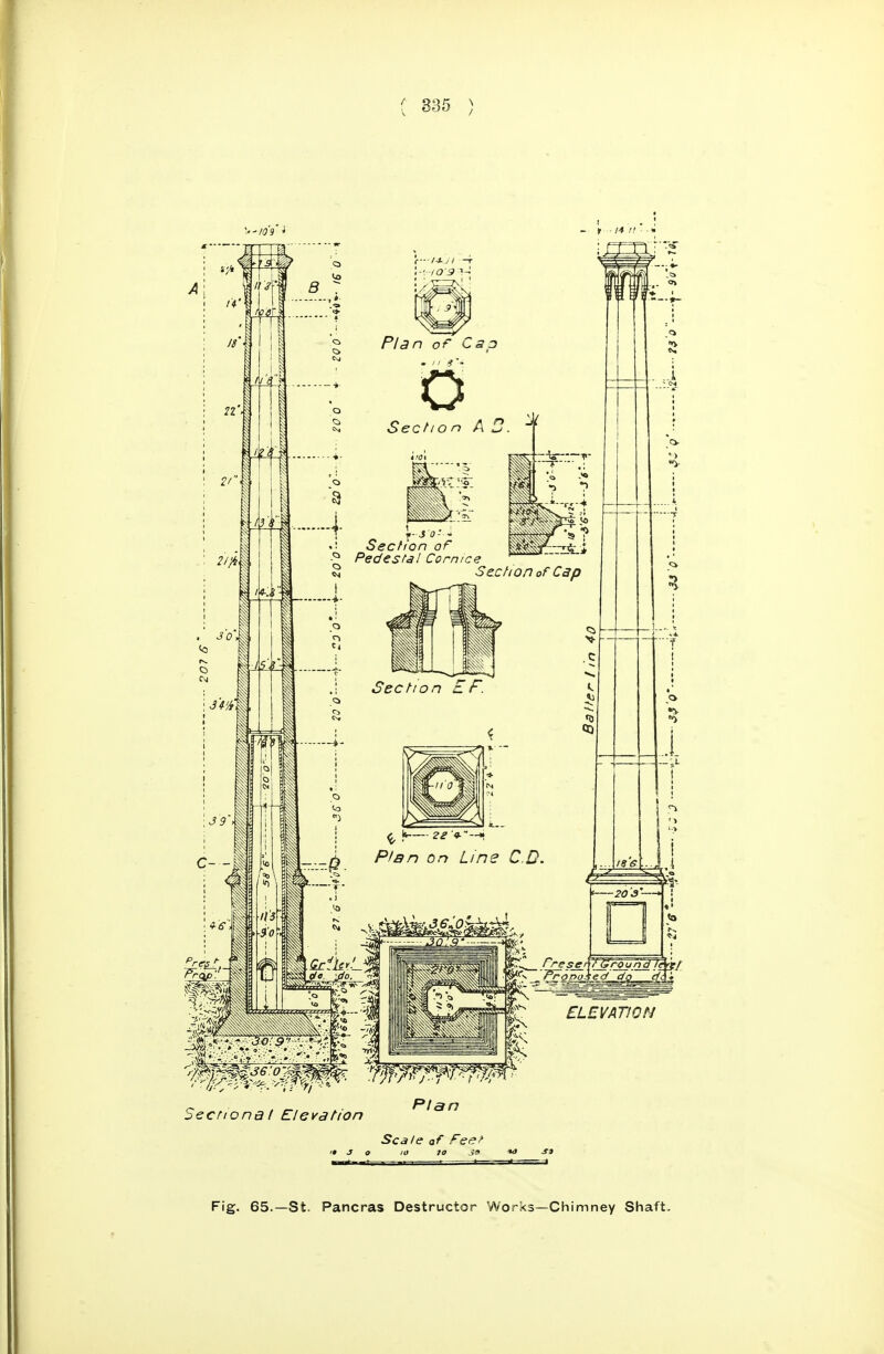 Fig. 65.—St. Pancras Destructor Works—Chimney Shaft-