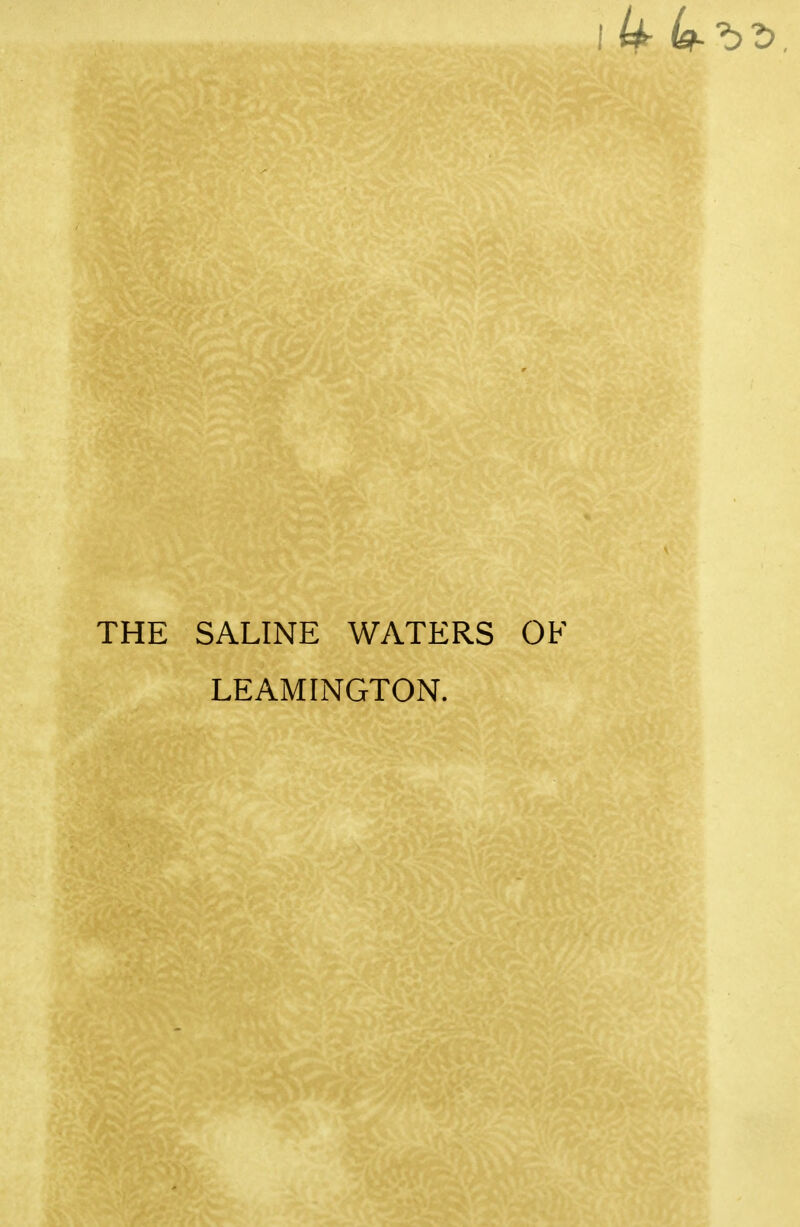 1 k (st-'bt). THE SALINE WATERS OF LEAMINGTON.