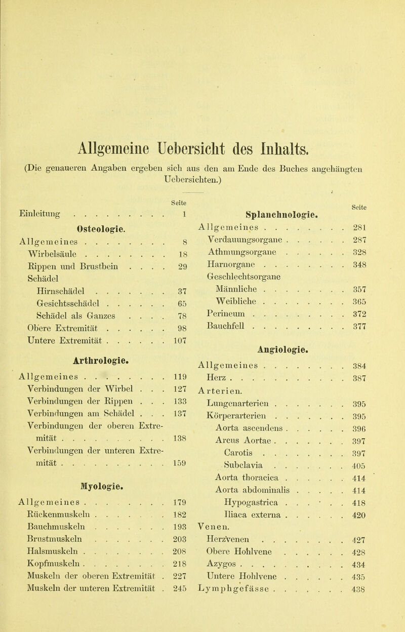 Allgemeine Uebersiclit des Inhalts. (Die genaueren Angaben ergeben sich aus den am Ende des Buches angehängten Uebersichten.) Seite Seite Einleitung 1 Splanchnologie. 281 A I I O* O YYl O 1 VI ÜQ Q O Verdauungsorgane 287 328 XVIJJJJUXX UXXll X>X ULoLUclli • 9Q 348 Schädel Geschlechtsorgane Männliche ....... 357 Gresichtsschädel 65 Weibliche . 365 Schädel als Ganzes .... 78 . 372 Obere Extremität 98 . 377 107 Angiologie. Arthrologie. Allgemeines 584. 119 Herz 387 Verbindungen der Wirbel . 127 Arterien. Verbindungen der Rippen . . . 133 Lungenarterien Verbindungen am Schädel . . . 137 . 395 Verbindungen der oberen Extre- . 396 138 Arcus Aortae ...... 397 Verbindungen der unteren Extre- 397 159 Aorta thoracica ..... . 405 . 414 Myologie. 414 179 Hypogastrica . . . ■ . . 418 Rückenmuskeln 182 420 Bauchmuskeln 193 Venen. Brustmuskeln ....... 203 208 Obere Hohlvene ..... 428 218 Muskeln der oberen Extremität . 227 Untere Hohlvene . 435 Muskeln der unteren Extremität . 245 . 438