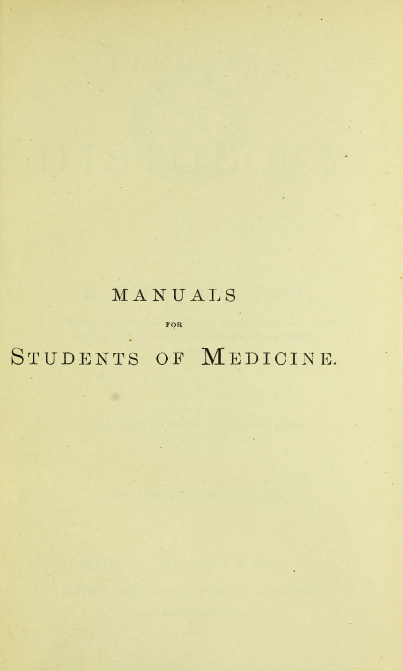 MANUALS Fpa Students of Medicine.