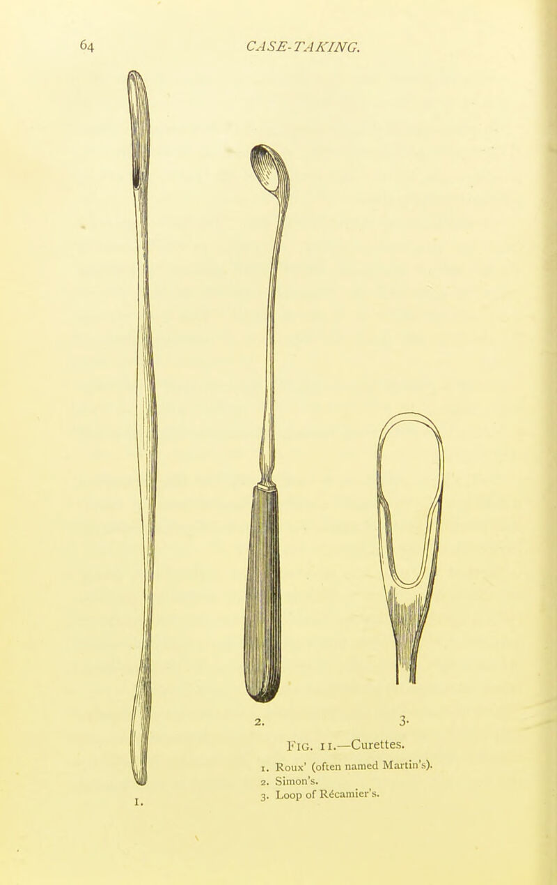 2. 3- Fig. ii.—Curettes. 1. Roux' (often named Martin's). 2. Simon's. 3. Loop of Recamier's.