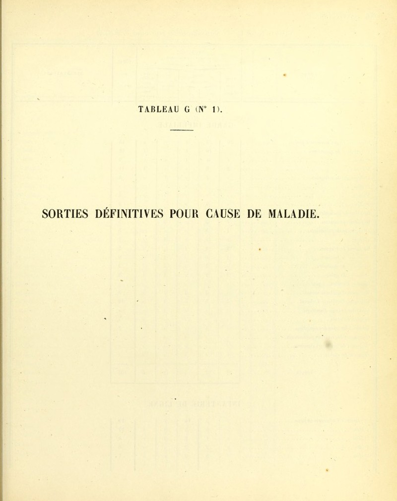 SORTIES DÉFINITIVES POUR CAUSE DE MALADIE.