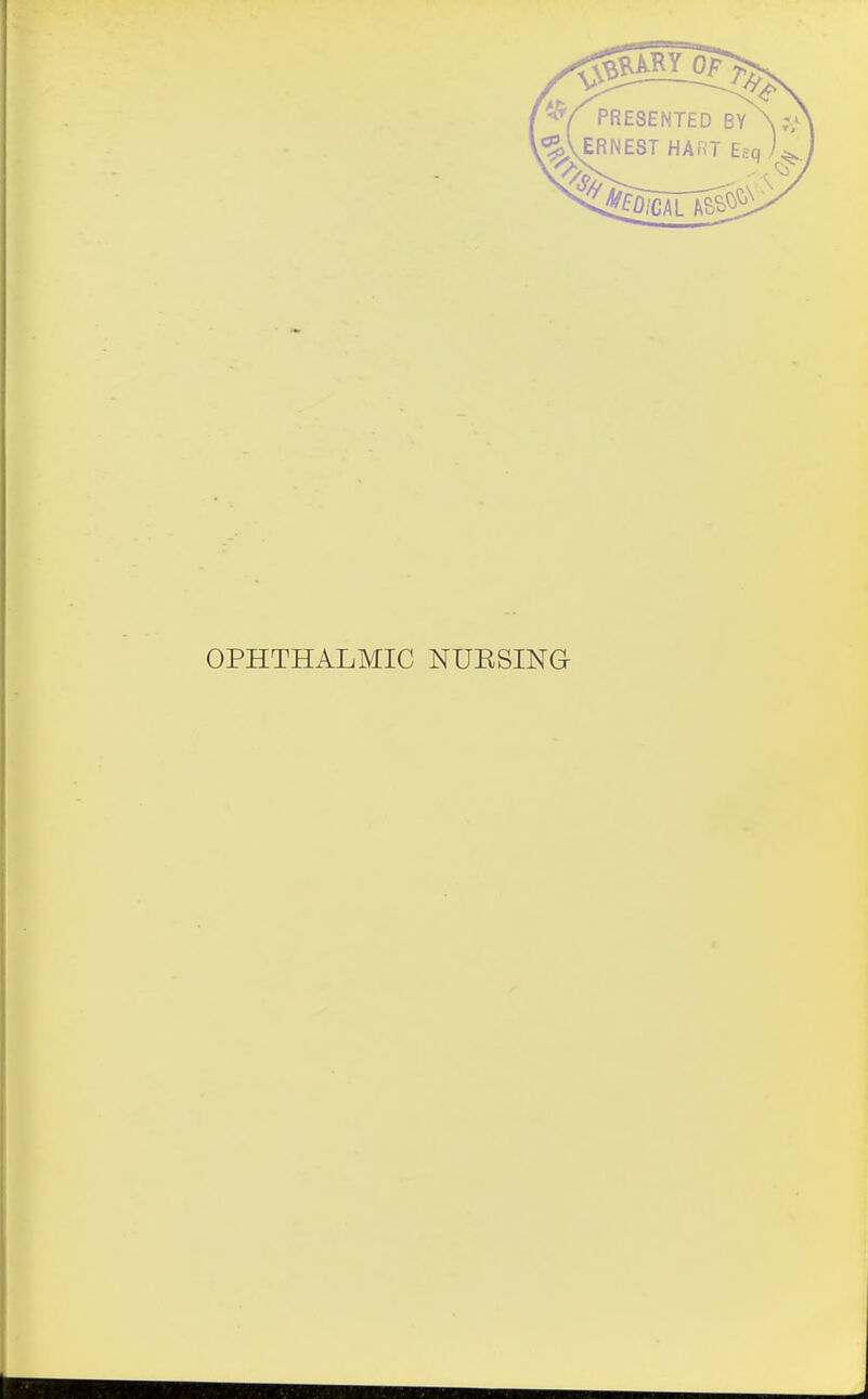 OPHTHALMIC NUBSING-