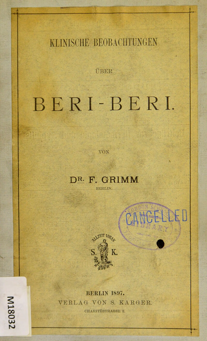 ÜBEE BERI-BERI. VON Dl: F. GRIMM BERLIN.