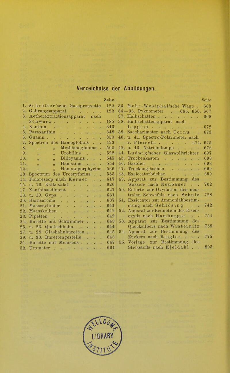 Verzeichniss der Abbildungen. Seite Seite 1. Schrott er'sehe Gaseprouvette ISA ÖO. lMoiir->\ estplial sehe. Wage . P I* o 2. 100 i — 84. — öü. ir\Kiioineter . uoo. ouu. Ob ( 3. Aetherextractionsapparat nach Q7 o l. Ii p Q ÜOO <?8 Hill UöUAltl Ii tollltppill dt 1 Uli 11 4. X . 1 V» 11 1 <l ll 5. öö. S q onnn i«i tu ß+fii< ha rtli /* r\ i* n n tjaLLllal llimtUl ILU II V/ U 1 11 II * ß7Q 6. 0 K 0 4(1 XU. 11 A. 1 £»Hfl/ltl*«l TP/ll O 1*5 m Ol« Ii n /ili U • X. OjJtJt/l'i U~L ultl 11111 obcl I KU IL 7. Spectren des Hämoglobins . . 4Q1 ir U1 1 n i c o Ii 1 ß71 fi7 ^ ü 1 0 8. „ „ Methämoglobins . ouu 49 n a Q Wn tvm in 1 o, iiln/l u. io. i>HbiiuiiiiaiTipe .... ß7ß 9. „ „ Urobilins . . ; 522 44. Tj u ci w i o1 'solipr (rlaswolltriplitfir JJ II 11 1 Ovlivl v ' 1 i 1 ' * , 1 i i HCl 697 10. „ „ Bilicyanins . 545 45. 698 11. „ „ Hämatins . . . 554 46. Gasofen ... ... 698 12. „ „ Hämatoporphyrins 566 47. Trockengliisehen 699 13. Spectrum des Uroerythrius . . 583 48. 699 14. Fluorescop nach Kern er . . 617 49. Apparat zur Bestimmung des 15. u. 16. Kalkoxalat 626 Wassers nach Neubauer . . 702 17 627 50. Betörte zur Oxydation des neu- 18. 631 tralen Schwefels nach Schulz 728 20. 637 51. Exsiccator zur Ammoniakbestim- 21. 641 mung nach Schlösing 742 22. 642 52. Apparat zurEeduction des Eisen- 23. 642 oxyds nach Hamburger . . 754 24. Bürette mit Schwimmer . . . 643 53. Apparat zur Bestimmung des 25. u. 2G. Quetschhahn . 644 Quecksilbers nach Winternitz 759 27. u. 28. Glashahnburetten . . . 645 54. Apparat zur Bestimmung des 29. u. 30. Burettengestelle . . . 646 Zuckers nach Bio gl er . . 775 31. Bürette mit Meniscus . . . . 647 55. Vorlage zur Bestimmung des 32. 661 Stickstoffs nach Kjeldahl . . 803 LIBRARY