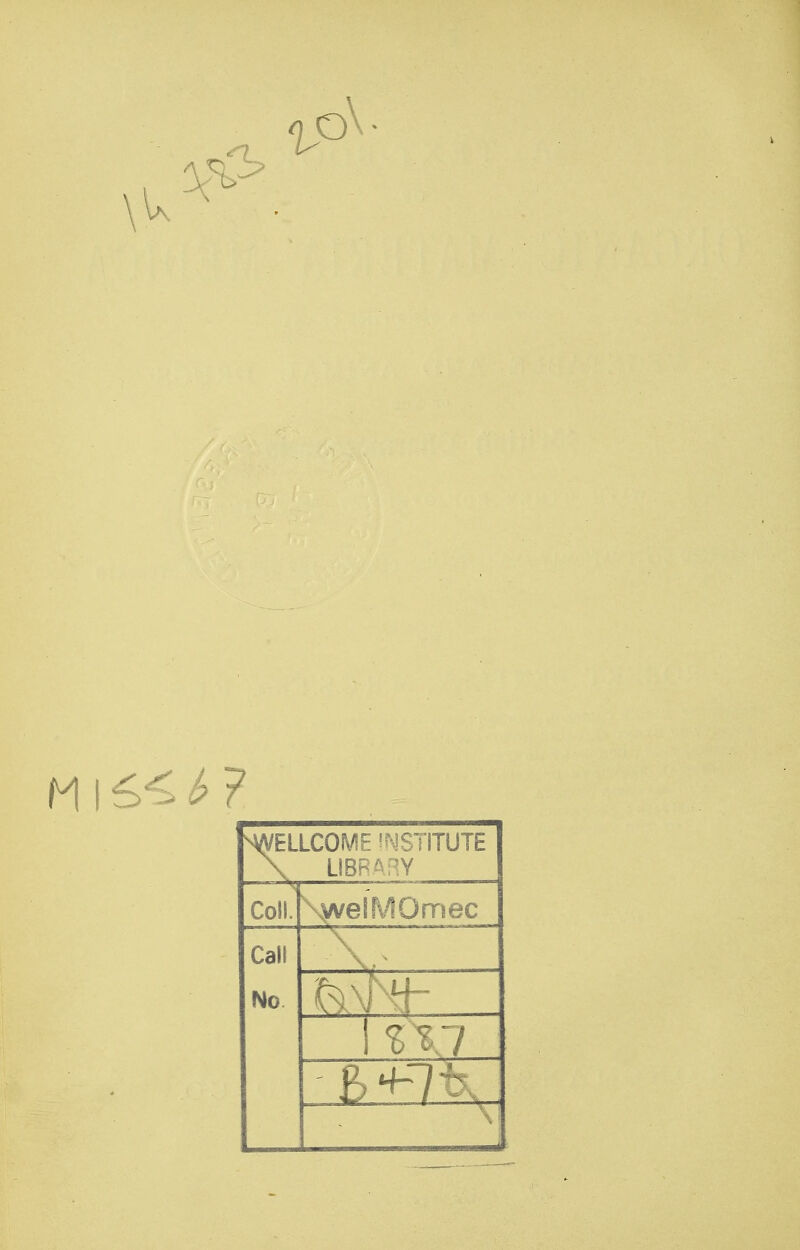 \U SA/ELLCOME INSTITUTE \ LIBRARY CoSI. \welMOmec Call No